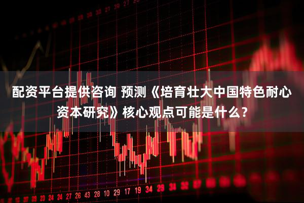配资平台提供咨询 预测《培育壮大中国特色耐心资本研究》核心观点可能是什么？